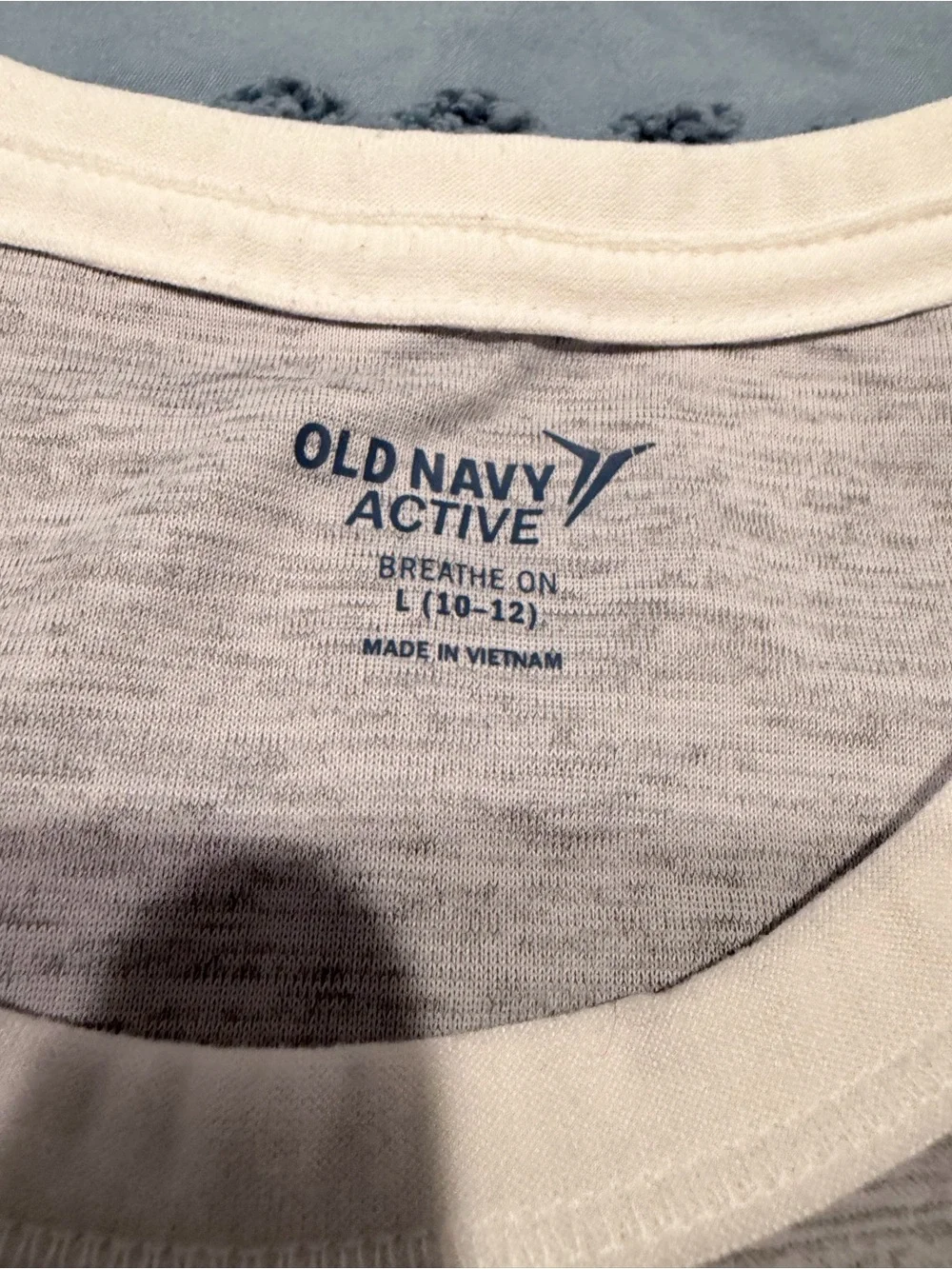 Old Navy Heather Gray Tank with Cream Trim